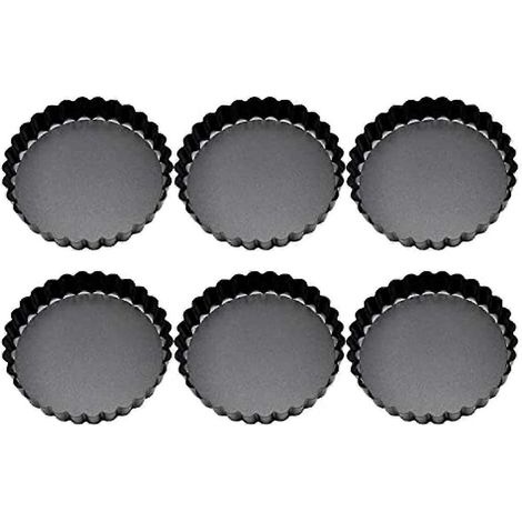 Set Mit 6 Mini-kuchenformen, 7,5 Cm Runde Antihaftformen Für Eierkuchen, Muffins Und Obstkuchen, Mit Abnehmbarem Boden, Für Gebäck Und Backdesserts.