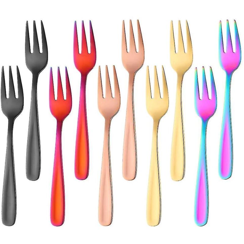 Teegabeln, Kleine Dessertgabeln, Kuchengabeln Aus Schwarzem Edelstahl, 8er-set, 5 Farben