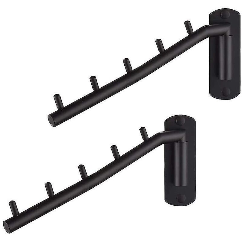 Set Aus 2 Schwarzen, Faltbaren Wandwäscheständern, Wandwäscheständer Aus Edelstahl Mit Schwenkfunktion
