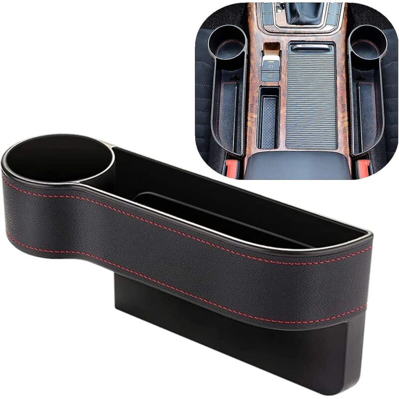 Ablagefach Für Den Raum Zwischen Den Vordersitzen Mit Integriertem Staufach, Mittelkonsole Und Getränkehalter Aus Hochwertigem Pu-leder, Innenraumtasche.