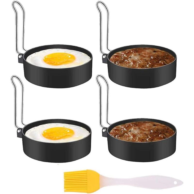 Antihaftbeschichtete Eierringe Zum Zubereiten Von Spiegeleiern, Pfannkuchen, Mcmuffins, Omeletts, Crumpets Und Di Man Jia (4er-set).