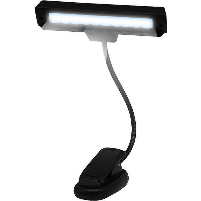 Wiederaufladbare Led-leseleuchte Mit Usb-anschluss Für Notenblätter, Inklusive Klavierklemme – 21 X 14 Cm – Schwarz