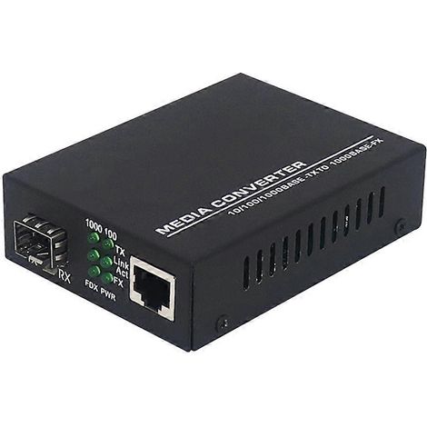 Glasfaser-zu-ethernet-konverter, Glasfaser-zu-rj45-konverter, Glasfasermodem – 10 X 7 Cm – Schwarz