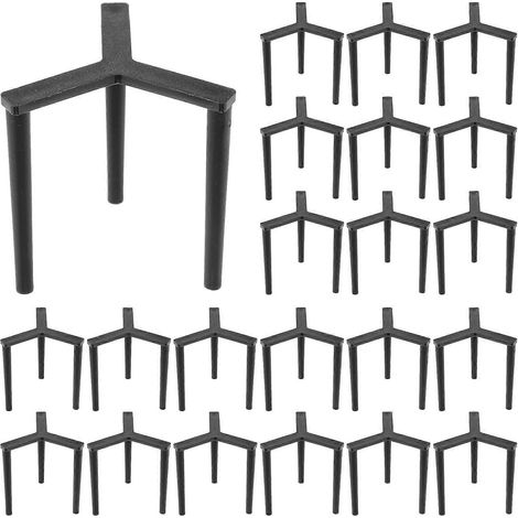 200 Wiederverwendbare, Stapelbare Pizzaständer Aus Kunststoff Für Take-away – 3,80 X 3,50 X 3,50 Cm – Schwarz