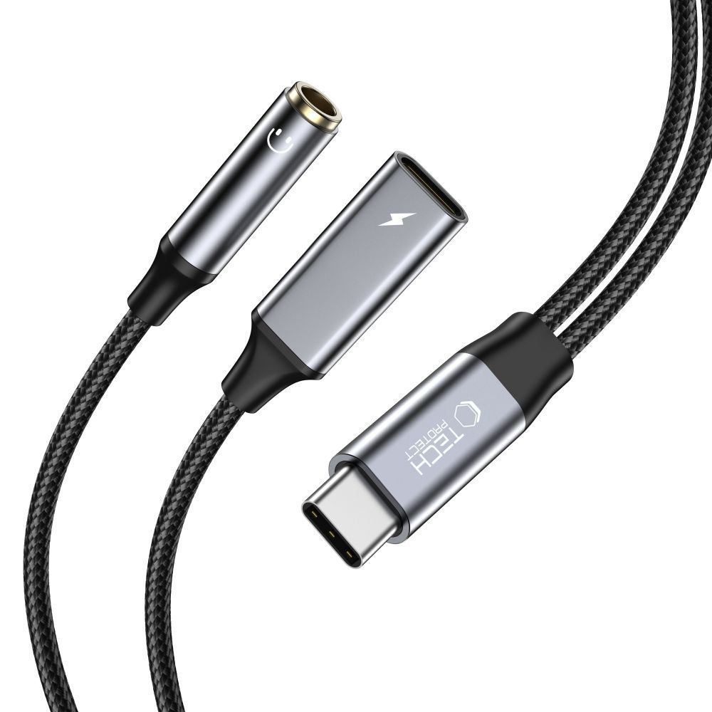 Usb-c – Usb-c-/3,5-mm-klinkenkabel – Schwarz