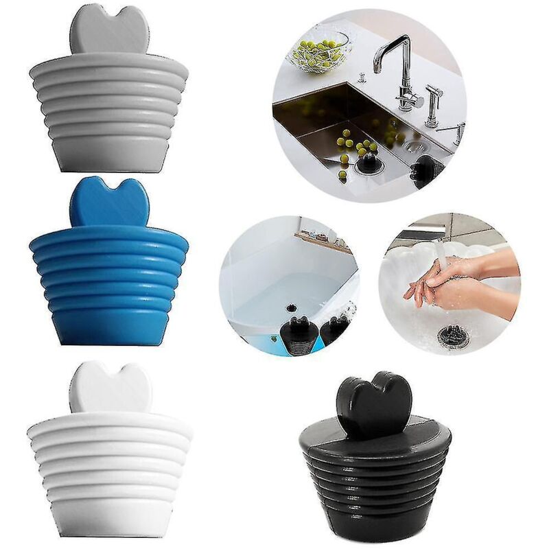Set Mit 2 Universellen Badewannenstöpseln Für Waschbecken Und Badewanne (schwarz)