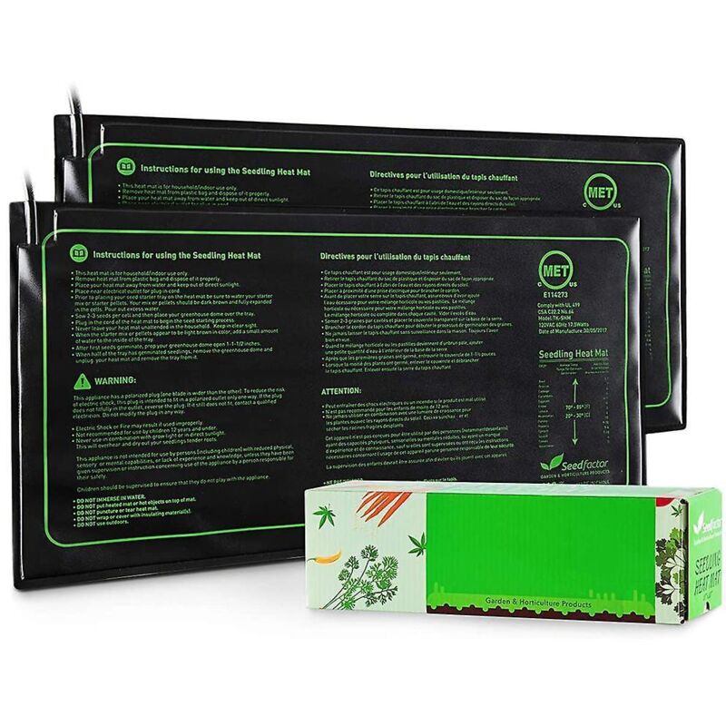 Set Mit 2 Heizmatten Für Sämlinge, Kompatibel Mit Wasserdichten Keimstationen Und Für Den Indoor-gartenbau.