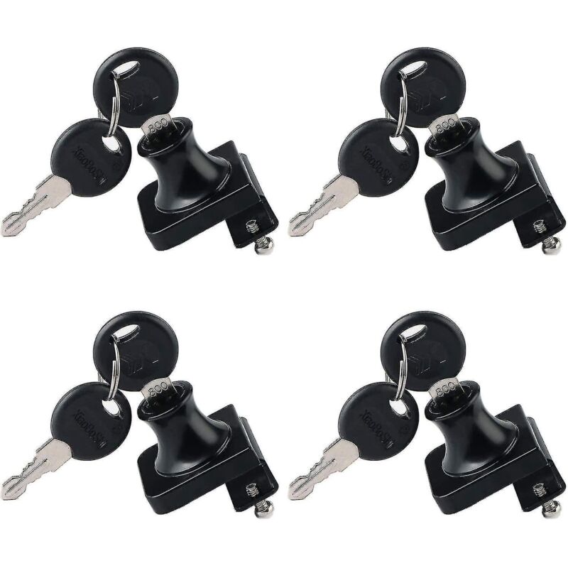 4-teiliges Glastürschloss, Schaufensterschloss, Ein- Oder Zweiflügelige Sicherheitsriegel, Für 5–8 Mm Glastüren, Separater Schlüssel Ohne Bohren, Zinklegierung (b