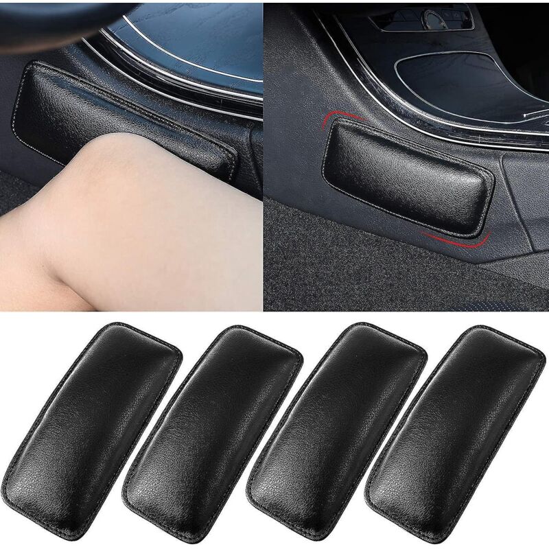 Set Aus 4 Weichen Lederkissen Für Die Mittelkonsole Im Auto (knie, Beine Und Ellbogen), Bequeme Stützkissen Für Knie, Ellbogen Und Oberschenkel.