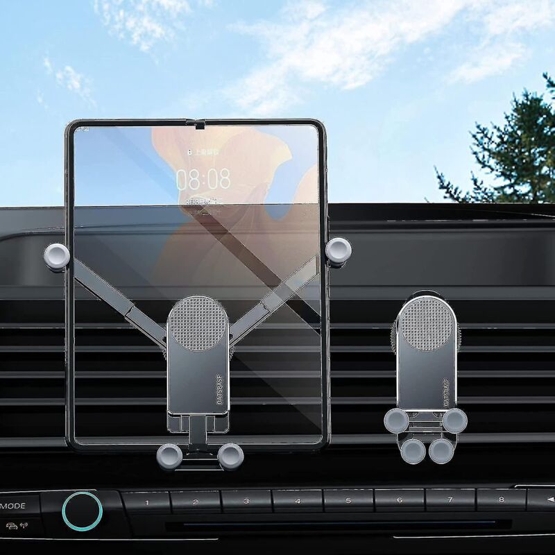 Schwerkraft-autohalterung Für Smartphones, Kompatibel Mit Samsung Galaxy Z Fold 4/z Fold 3, Mit Clip-befestigung An Der Lüftungsöffnung, Schwarz