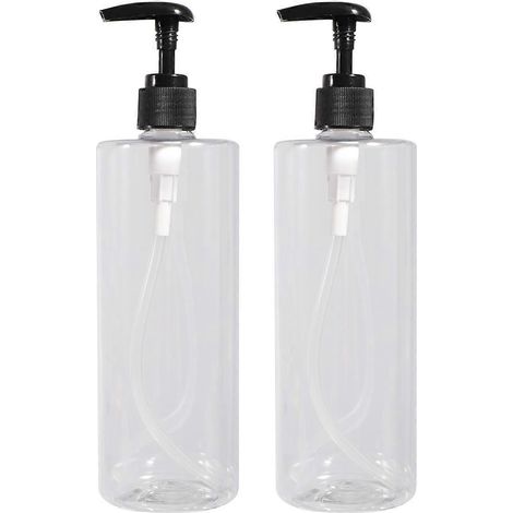 Set Mit 2 Leeren, Transparenten 500-ml-flaschen Zur Aufbewahrung Von Emulsionen Und Handseifen (flasche Transparent, Pumpenfarbe Zufällig Ausgewählt). – 2 Stück