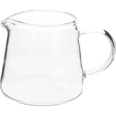 Milchbecher Aus Glas, Schlichte Und Hitzebeständige Kaffeekanne Aus Klarglas, Milchkännchen – 10 X 10 X 10 Cm – Transparent