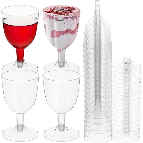 Packung Mit 20 Einwegbechern (170 Ml) Für Sekt, Rotwein Und Champagner – 6,6 X 6,6 X 11 Cm – Transparent