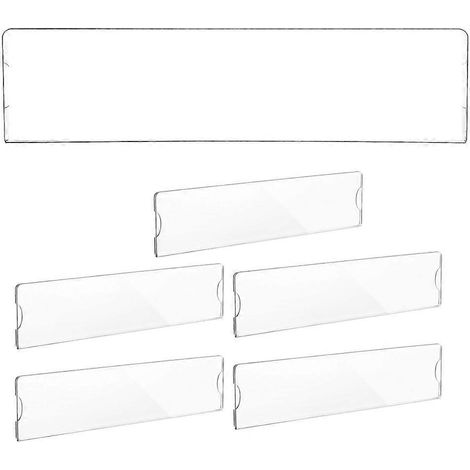 Set Mit 6 Transparenten Acryl-namensschildhaltern Zum Aufkleben Für Wände Und Türen, Ideal Für Büros. – 20,30 X 5,00 X 0,20 Cm – Transparent