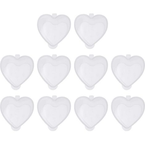 Set Mit 100 Transparenten, Herzförmigen Gewürzgläsern, 50 Ml, Aus Pp-kunststoff, Auslaufsicher Und Mit Deckel. – 5,50 X 4,50 X 3,30 Cm