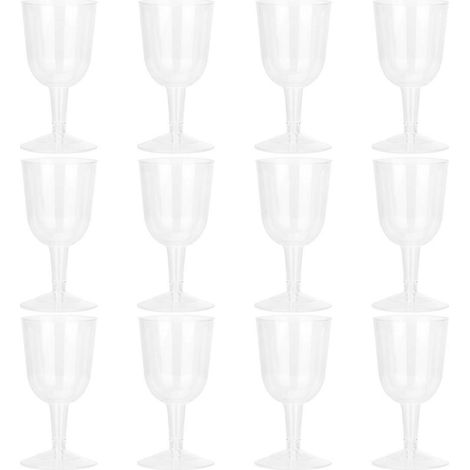 Set Mit 12 Durchsichtigen Einweg-champagnerbechern Aus Kunststoff Für Hochzeiten Oder Geburtstage.