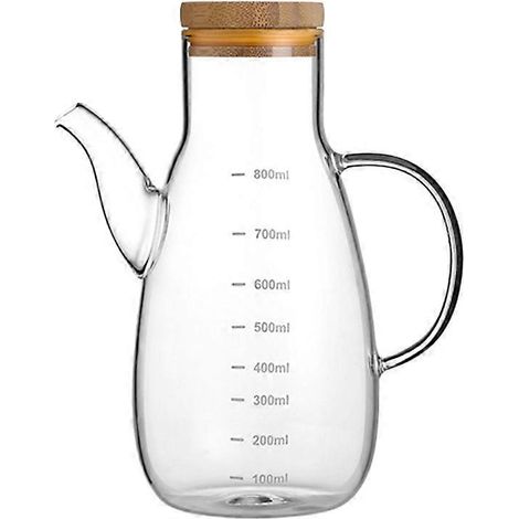 Ölkännchen Aus Hochdichtem Borosilikatglas (800 Ml), Auslaufsicher, Mit Skala, Ideal Für Die Küche Und Geeignet Für Öle, Flüssigkeiten Und Essig. – 20,00 X 9,50 X 9,50 Cm