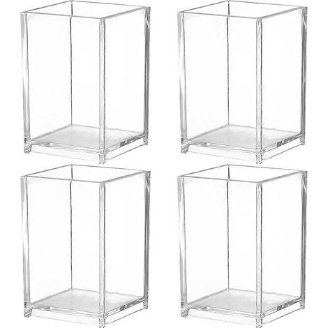 4er-set Multifunktionale Aufbewahrungsboxen Für Stifte Und Pinsel, Ideal Für Schreibwaren. – 10 X 6,5 Cm – Transparent