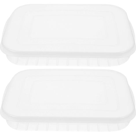 Set Mit 2 Aufbewahrungsboxen Für Den Kühlschrank, Behälter Für Meeresfrüchte, Stapelbare, Transparente Aufbewahrungsboxen – 24,50 X 18,50 X 3,50 Cm – Transparent