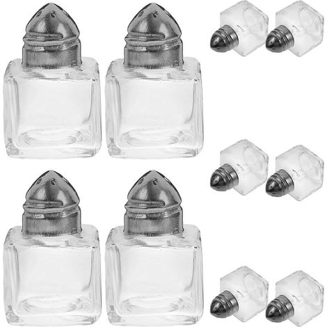 Set Mit 10 Multifunktionalen Mini-salzstreuern, Tragbaren Gewürzflaschen Und -gläsern – 4,50 X 3,00 X 3,00 Cm – Transparent