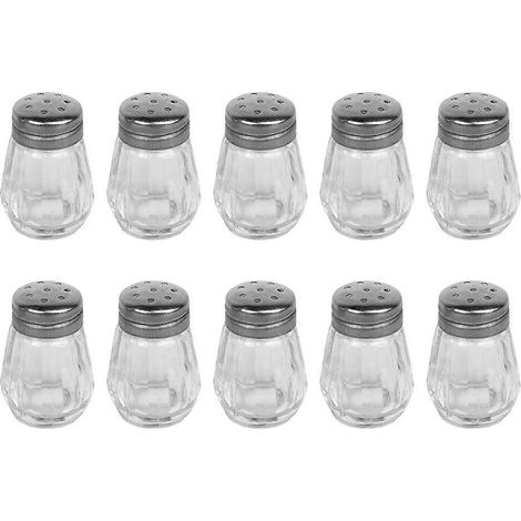 Set Mit 10 Mini-salzstreuern, Gewürzflaschen, Pfefferstreuern, Bbq-gewürzbehältern – 3 X 4,5 Cm – Transparent – 1