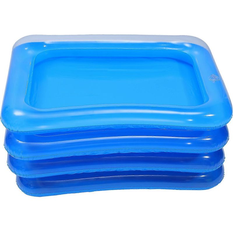 Aufblasbare Eisbehälter, Kühlboxen, Eistabletts (transparent) – 60 X 45 X 13 Cm – Transparentblau
