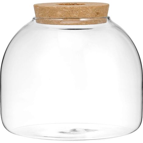 Glas-terrarium Mit Holzdeckel, Mikro-behälter Für Hydrokulturpflanzen. – 15,00 X 15,00 X 13,00 Cm – Transparent