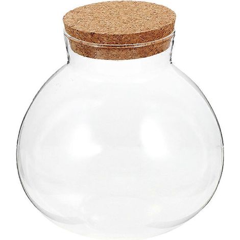 Rundes Glasgefäß, Diy-terrarium Aus Kork Für Blumen Und Pflanzen, Mikrolandschaft, Umweltfreundliche Flasche – 10 X 11 Cm