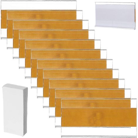 60 Regaletiketten, Schubladenetiketten, Metallregaletiketten, Regalclips, Korbetiketten, Metallregaletiketten – 8,00 X 4,00 X 0,10 Cm