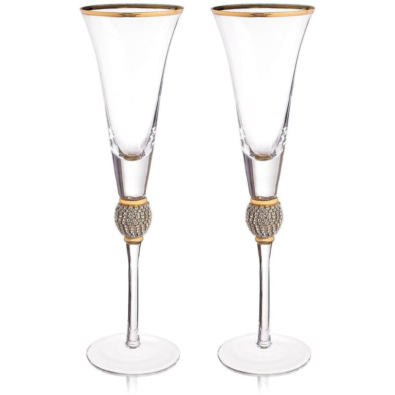 Set Aus 2 Eleganten Champagnergläsern