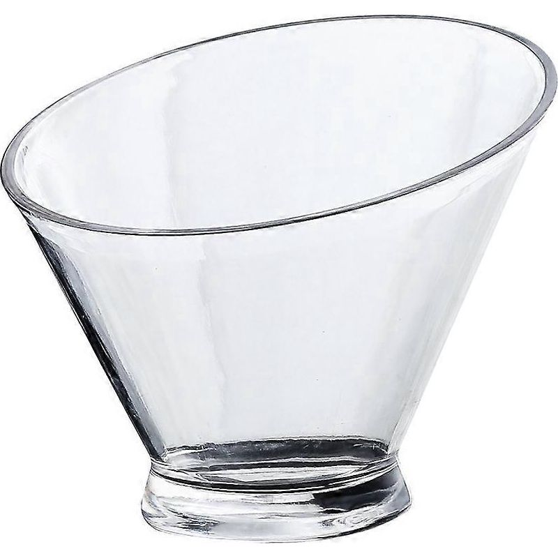 Schräge Salatschüssel Aus Transparentem Acryl, Auch Als Snackbehälter Oder Servierschüssel Für Desserts, Obst Und Gemüse Geeignet (13,5 Cm) – 13,5 X 13,5 X 10,5 Cm