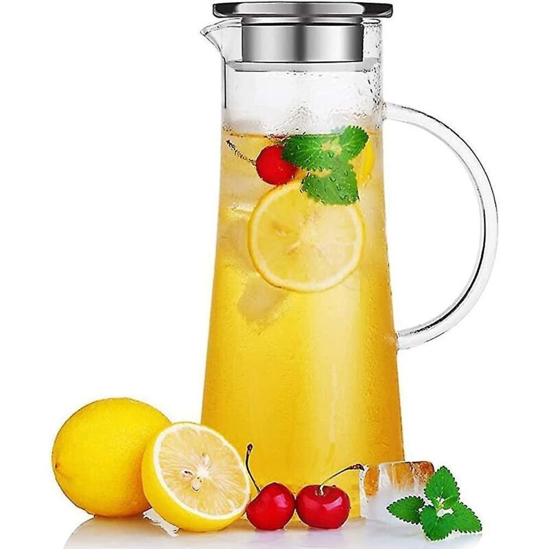 1,5-liter-glaskrug Mit Deckel. Glaskaraffe Für Eiswasser.