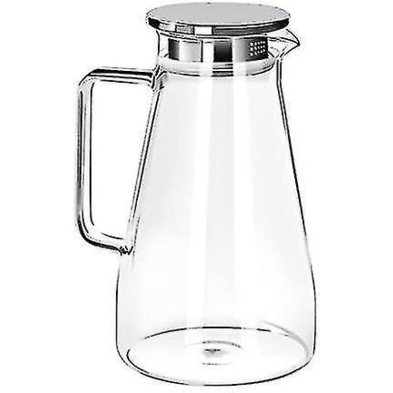 Dicke, Hitzebeständige Glaskaraffe Mit Edelstahldeckel Und Ergonomischem Griff. Ideal Für Wasser, Tee, Saft, Wein, Limonade Und Andere Getränke. Fassungsvermögen: 1500 Ml