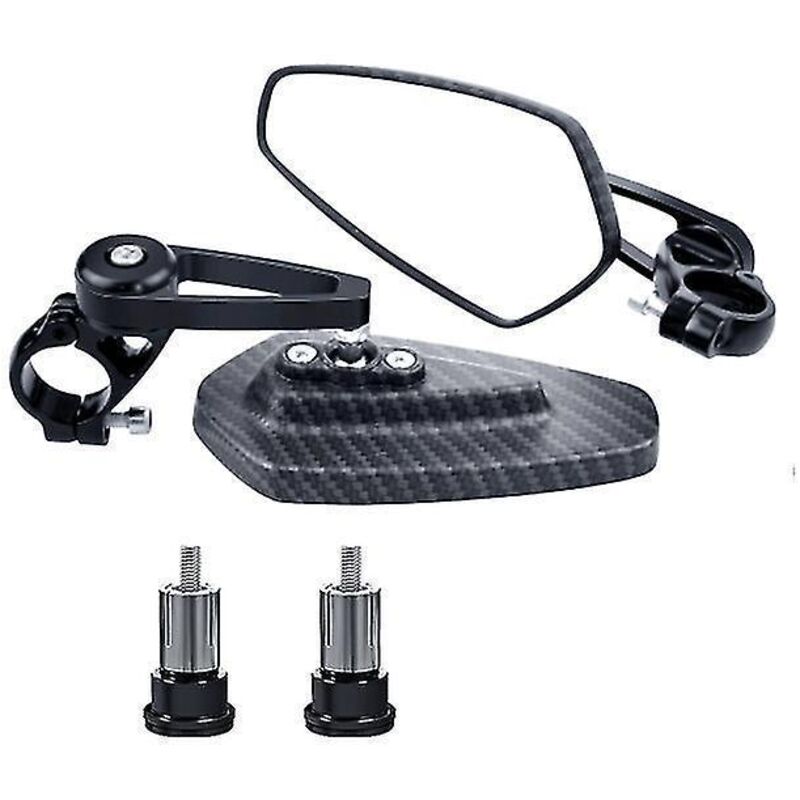 7/8" (22 Mm) Motorrad-lenkerspiegel Für Kawasaki Z125 Pro Z650 Z750 Z800 Z900 Z1000 Er6n Er6 - Klares Schwarzes Glas