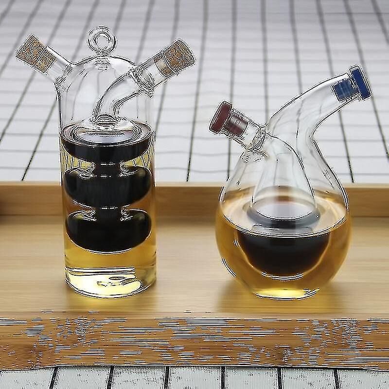 Doppelwandige Flasche Für Soßen, Öl Und Essig, 2-in-1-glasflasche Für Würzmittel Und Gewürze, Luftdichte Vorratsgläser Für Die Küche, Ns2style 2