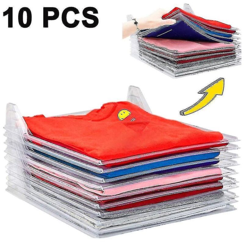 Set Mit 10 Faltbaren Schrankpaneelen, T-shirt-organizern Und Kleidertrennern
