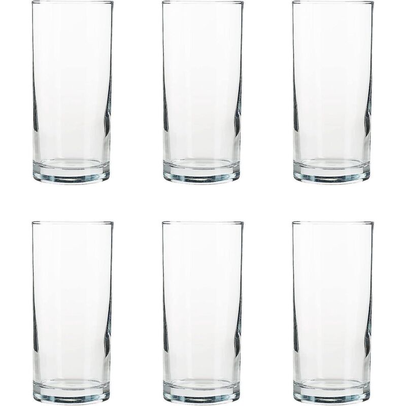 Set Mit 6 Highball-cocktail-/saft-/wassergläsern (240 Ml), Klar.