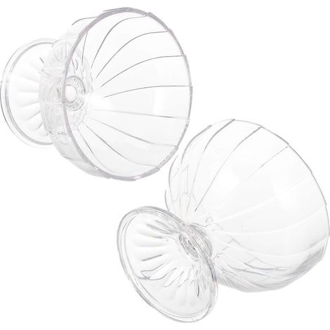 Set Mit 2 Dessertbechern Aus Kunststoff Für Milchshakes, Eiscreme Und Cocktails. – 11 X 9 X 9 Cm – Transparent