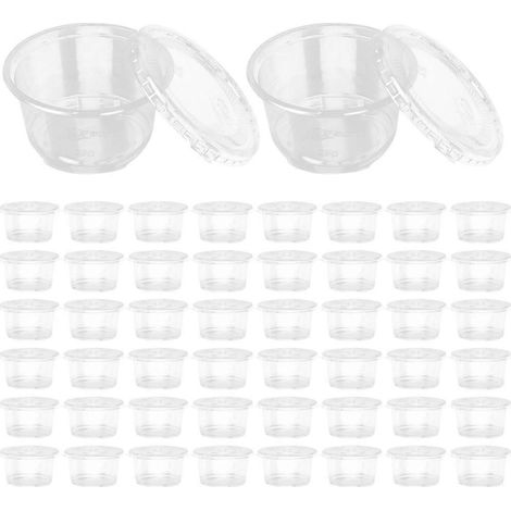 50 Dessertbecher Mit Deckel, Einwegbecher Aus Kunststoff Für Eiscreme, Gefrorene Desserts Und Andere Leckereien. – 9,50 X 6,50 X 5,50 Cm – Transparent