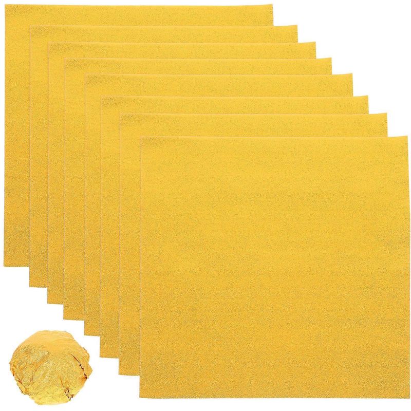 200 Blatt Goldfarbene Aluminiumfolie Zum Verpacken Von Geschenken Und Lebensmitteln, Insbesondere Schokolade (20 X 20 Cm) – 20,00 X 20,00 X 0,10 Cm – Gold