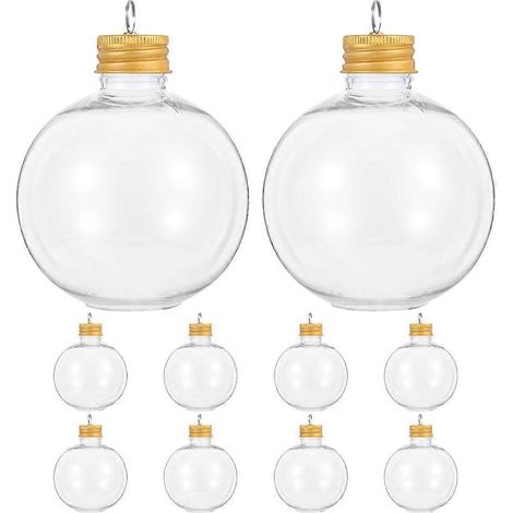 10 Befüllbare Weihnachtskugeln In Form Von Wasserflaschen Oder Kugeln Für Süßigkeiten. – 7,20 X 6,00 X 6,00 Cm – Gold