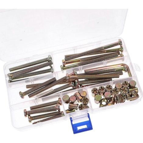 51-teiliges Set Mit Schrauben, Bolzen Und Schraubenschlüsseln Für Babybetten, Inklusive Zylindermuttern. – 8,00 X 0,95 X 0,95 Cm – Gold