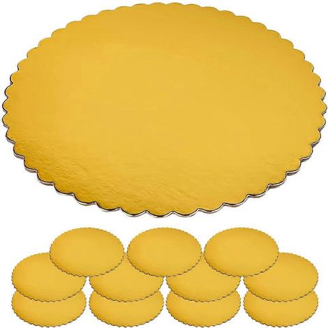 12 Runde Tortenständer, Mousse- Und Tortenböden, Dekorationszubehör. – 25,40 X 25,40 X 0,20 Cm – Gold