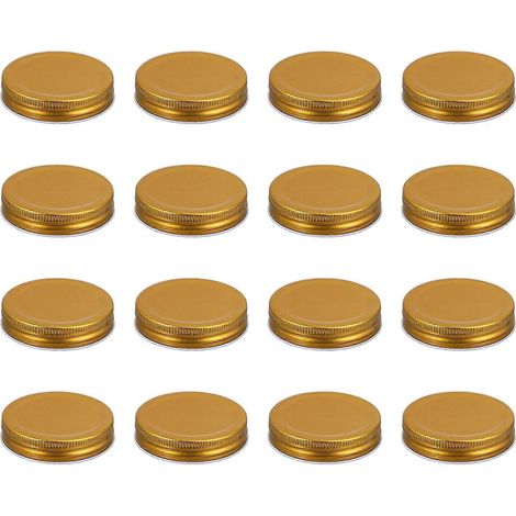 16 Praktische, Luftdichte, Einteilige Mason-jar-deckel Aus Weißblech, 70 Mm Durchmesser – 7 X 7 Cm – Gold