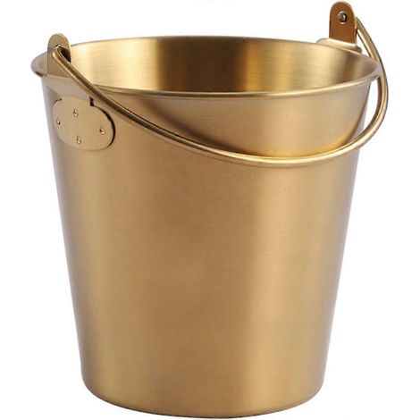 Edelstahl-eimer Für Pommes Frites, Aufbewahrungseimer Für Frittiertes Hähnchen, Snackbehälter Für Restaurants – 13,00 X 13,00 X 12,50 Cm – Gold