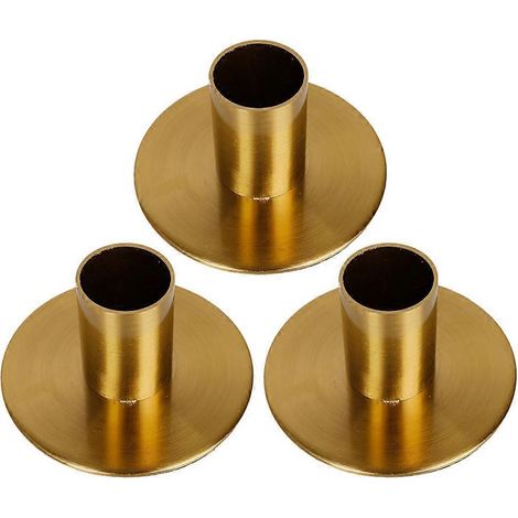 Set Aus 3 Rustikalen Kerzenständern Aus Eisen, Moderne Tischdekoration Aus Metall – 7,00 X 7,00 X 3,70 Cm – Gold