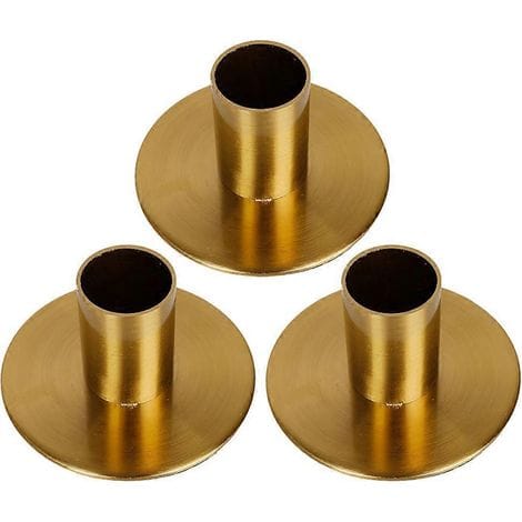 Set Aus 3 Rustikalen Kerzenständern Aus Eisen, Moderne Tischdekoration Aus Metall – 7,00 X 7,00 X 3,70 Cm – Gold