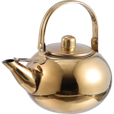 Dickwandiger Edelstahlkessel Mit Großem Fassungsvermögen Und Integriertem Filter. – 17,5 X 16,5 X 13 Cm – Gold
