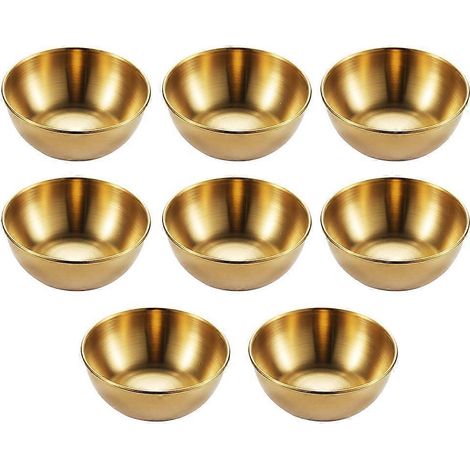 Set Mit 8 Praktischen Gewürzschalen Aus Edelstahl (gold) – 8 X 8 X 2,5 Cm – Gold