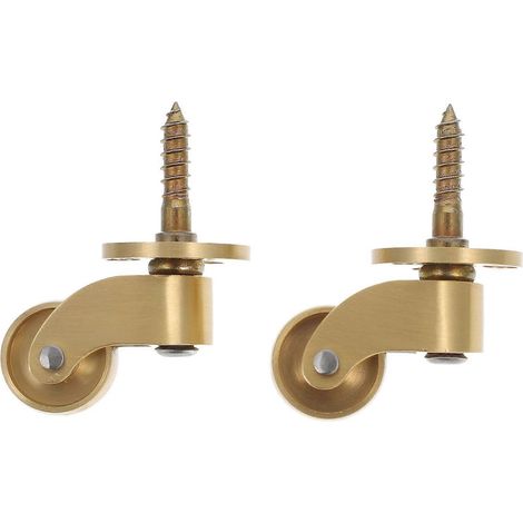 Set Mit 2 Universellen Möbelrollen Aus Messing, 360° Drehbar – 5,70 X 2,10 X 2,10 Cm – Gold